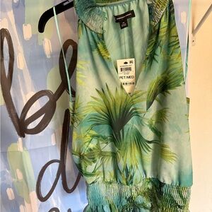 Tropical Green Sleeveless Dress by I-N-C/ NWT